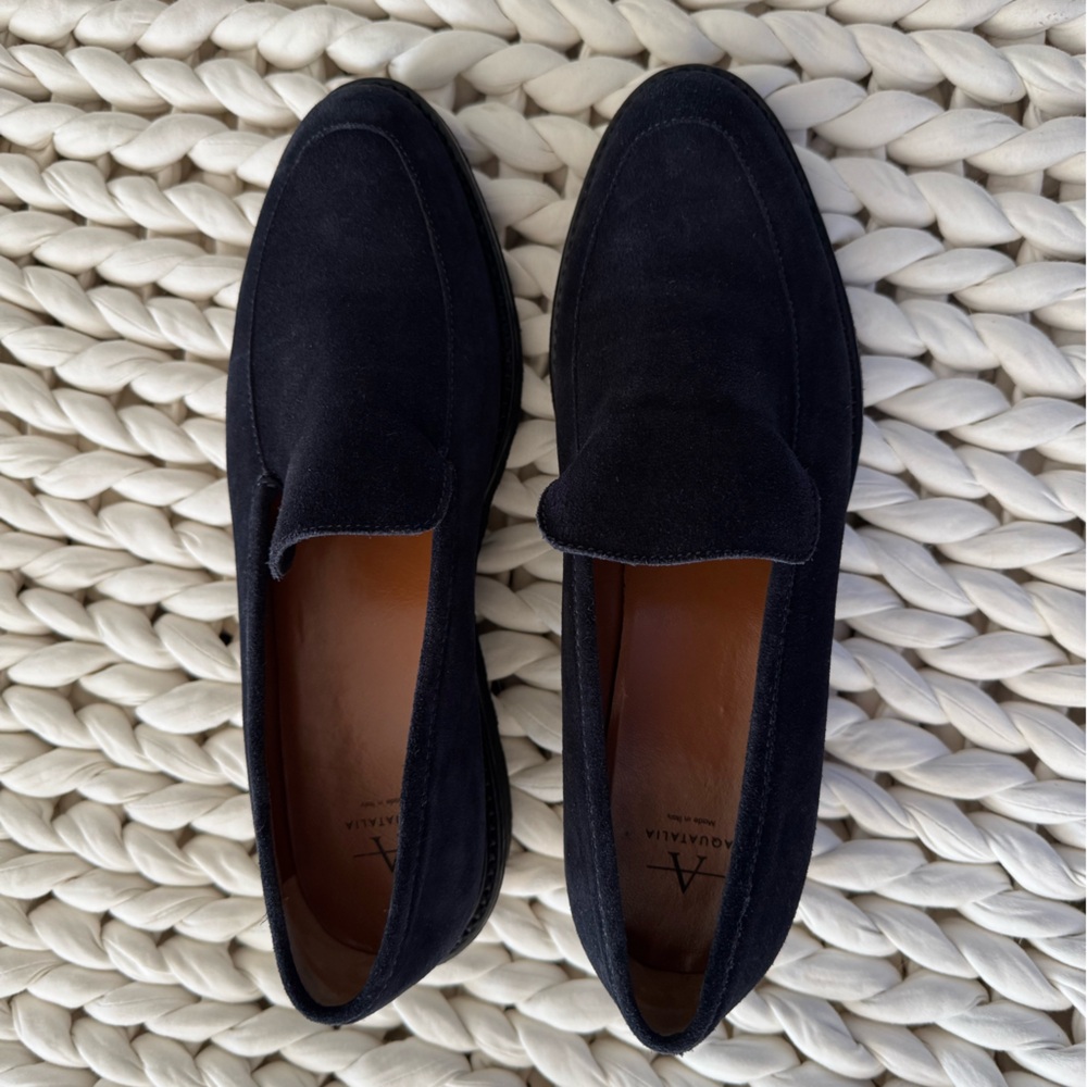 Aquatalia Loafers Navy Suede - Sz 9